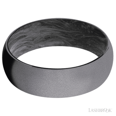 7 mm wide Domed Tantalum band featuring a Forged Carbon Fiber sleeve.