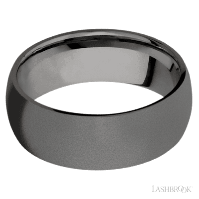 8 mm wide Domed Tantalum Noir band.