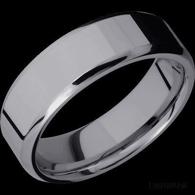 7 mm wide Beveled Tantalum band.