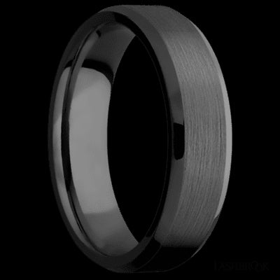 6 mm wide Beveled Zirconium band.