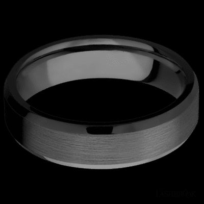 6 mm wide Beveled Zirconium band.