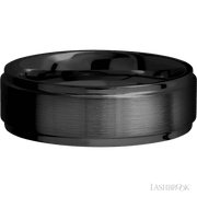 7 mm wide Flat Grooved Edges Zirconium band.